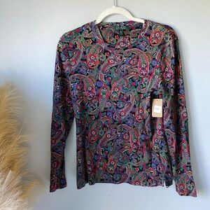 Ralph Lauren Multicolor Paisley Long Sleeve Top